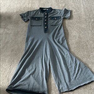 Three Bird Nest Heathered Blue Button-Front Top